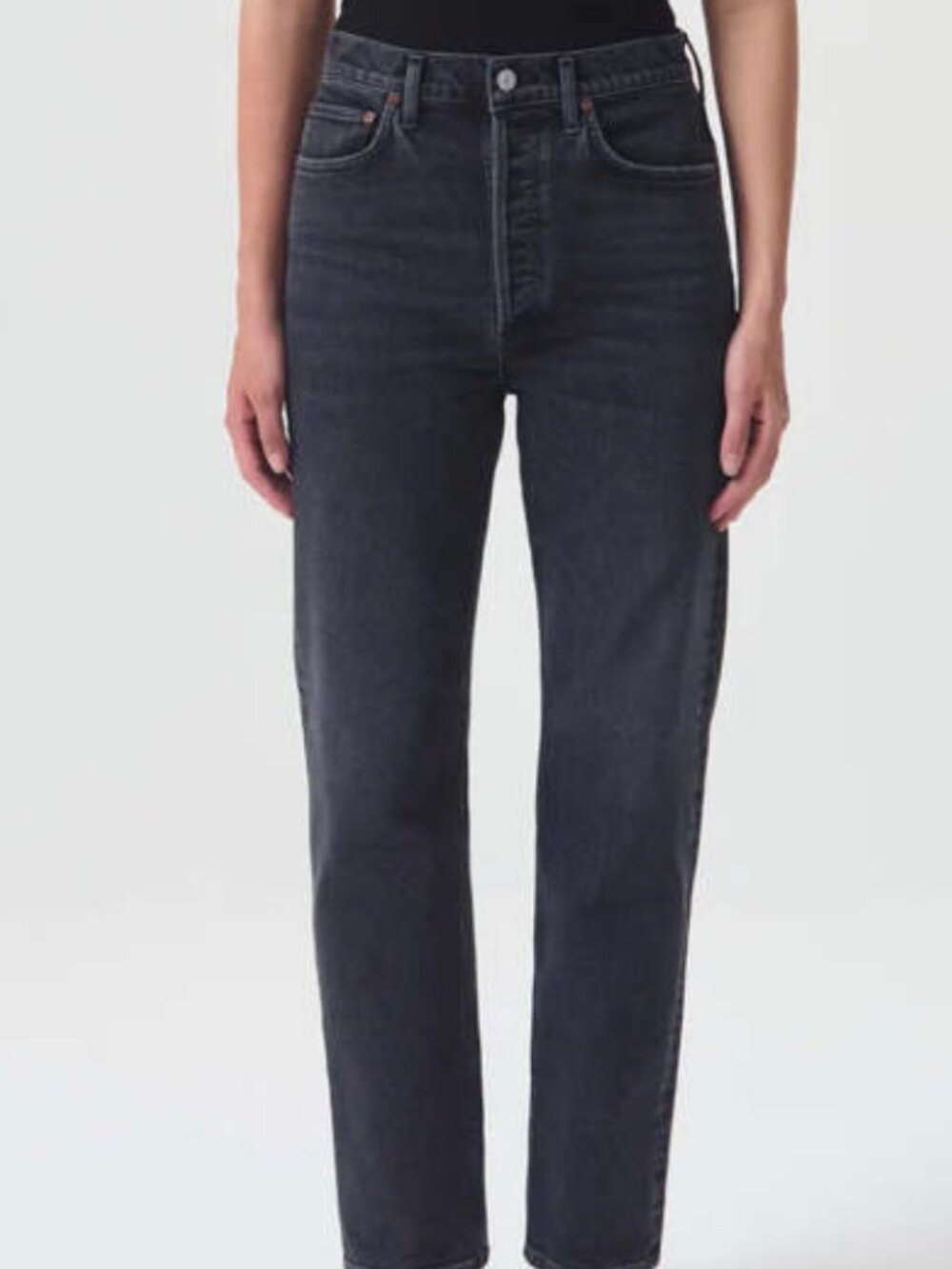 AGOLDE HIGH RISE STOVEPIPE STRETCH JEANS - METAL SIZE 25